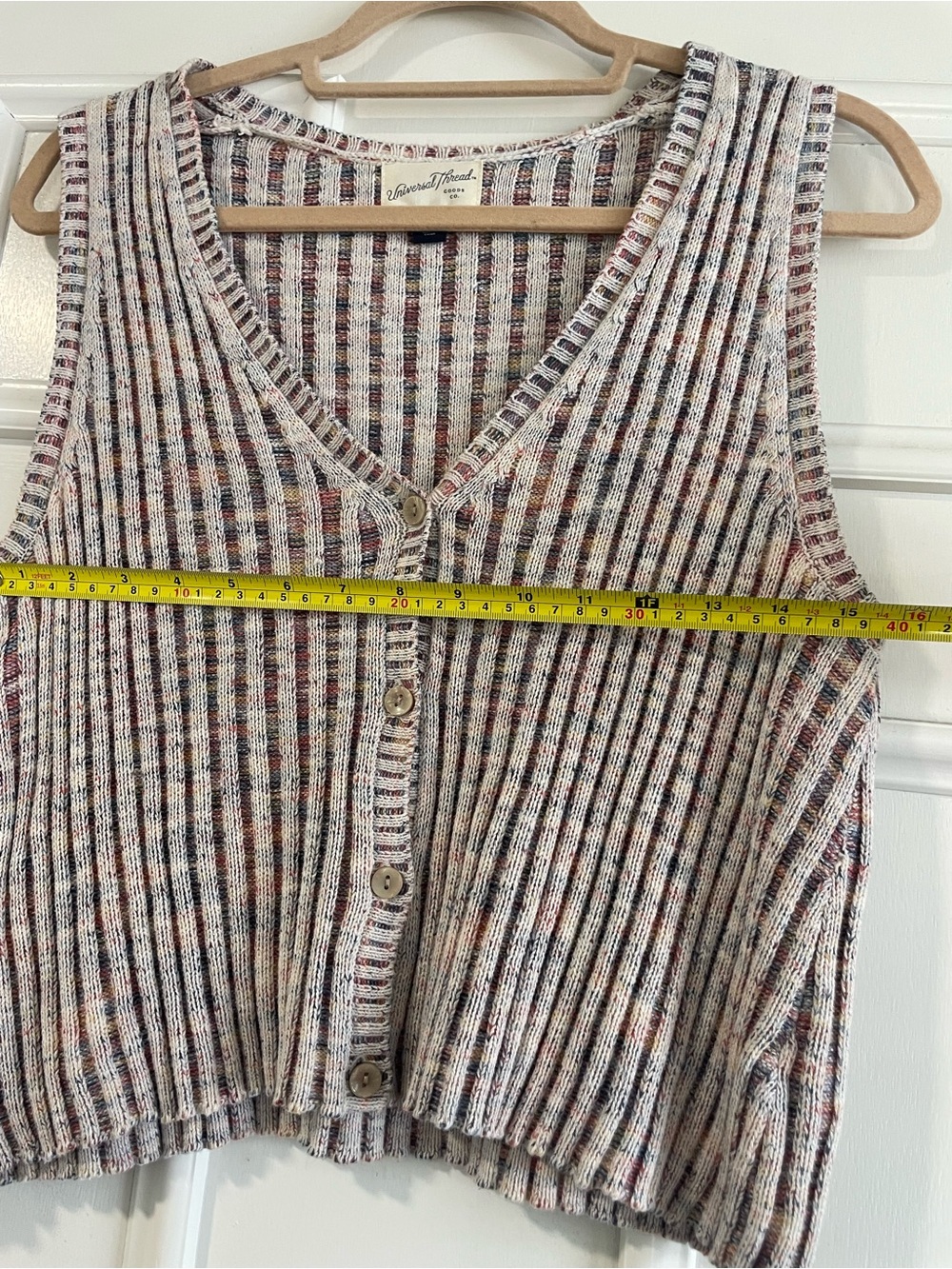 Retro Universal Thread Ribbed Vest Cardigan - Picture 7 of 7